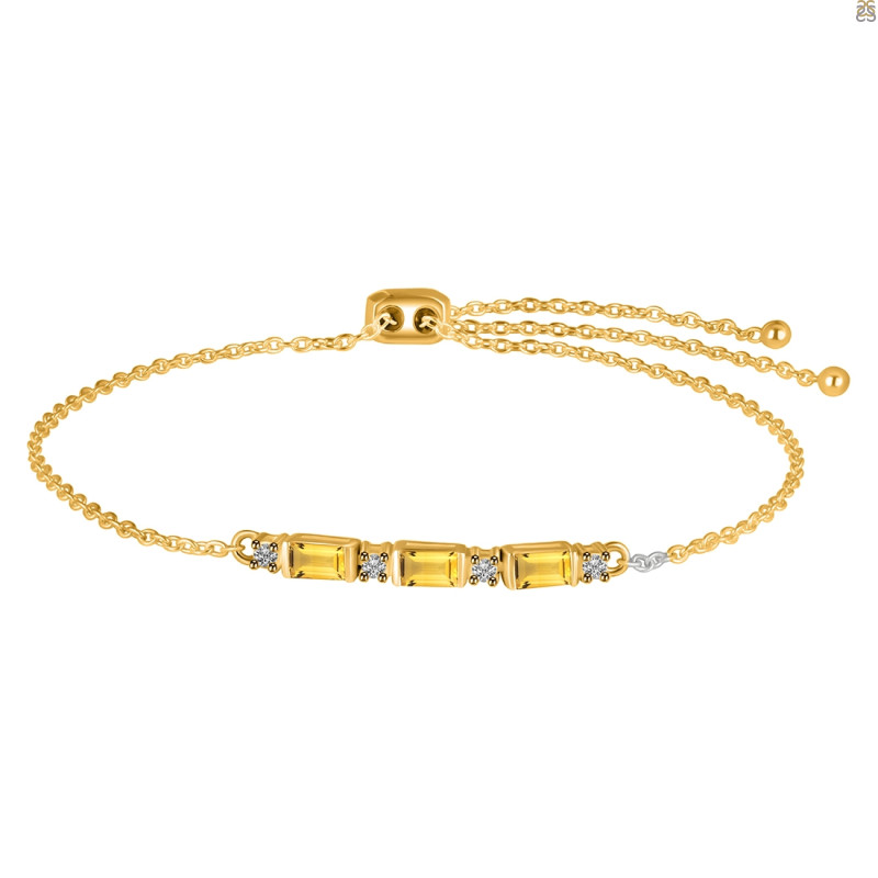 Citrine & White Topaz Bracelet CIT-RDB-139.