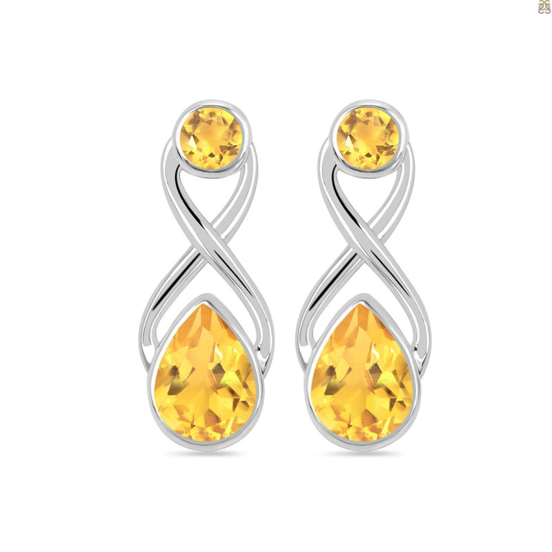 Citrine Stud Earring CIT-RDE-10.
