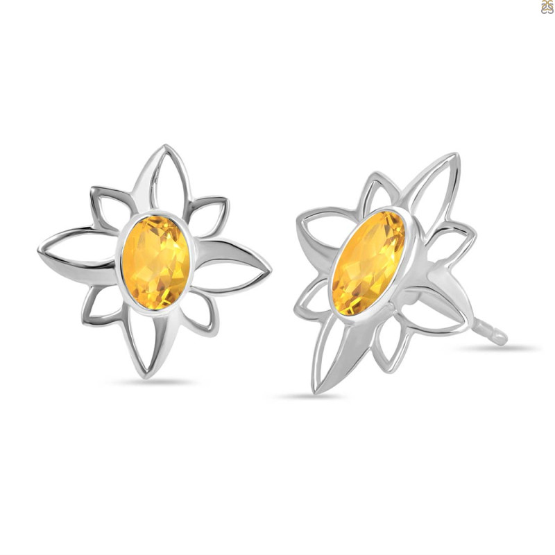 Citrine Stud Earring