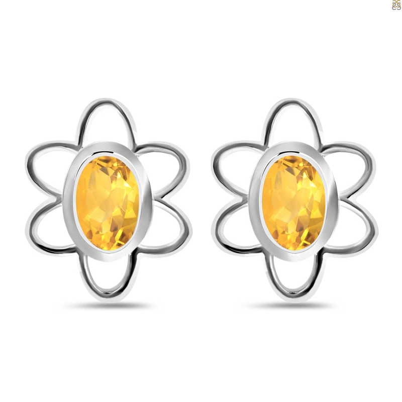 Citrine Stud Earring CIT-RDE-12.