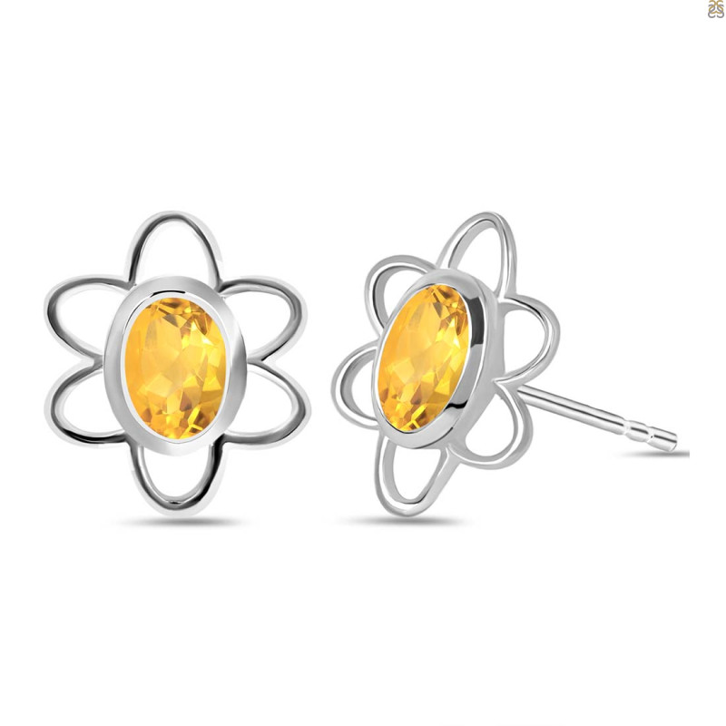 Citrine Stud Earring