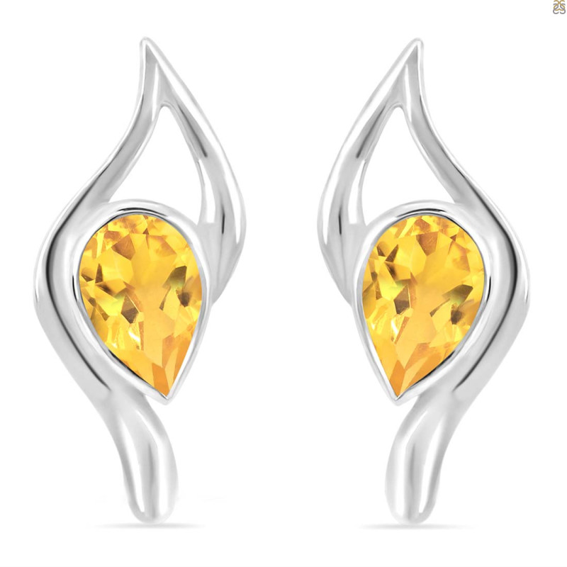 Citrine Stud Earring CIT-RDE-13.