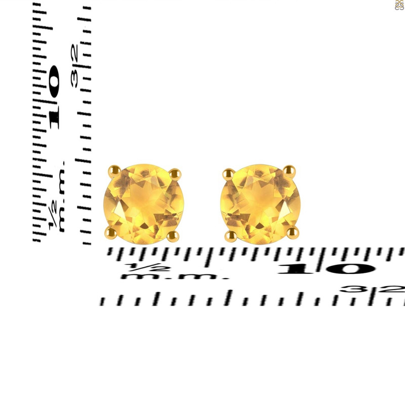 Citrine Stud Earring CIT-RDE-1349.