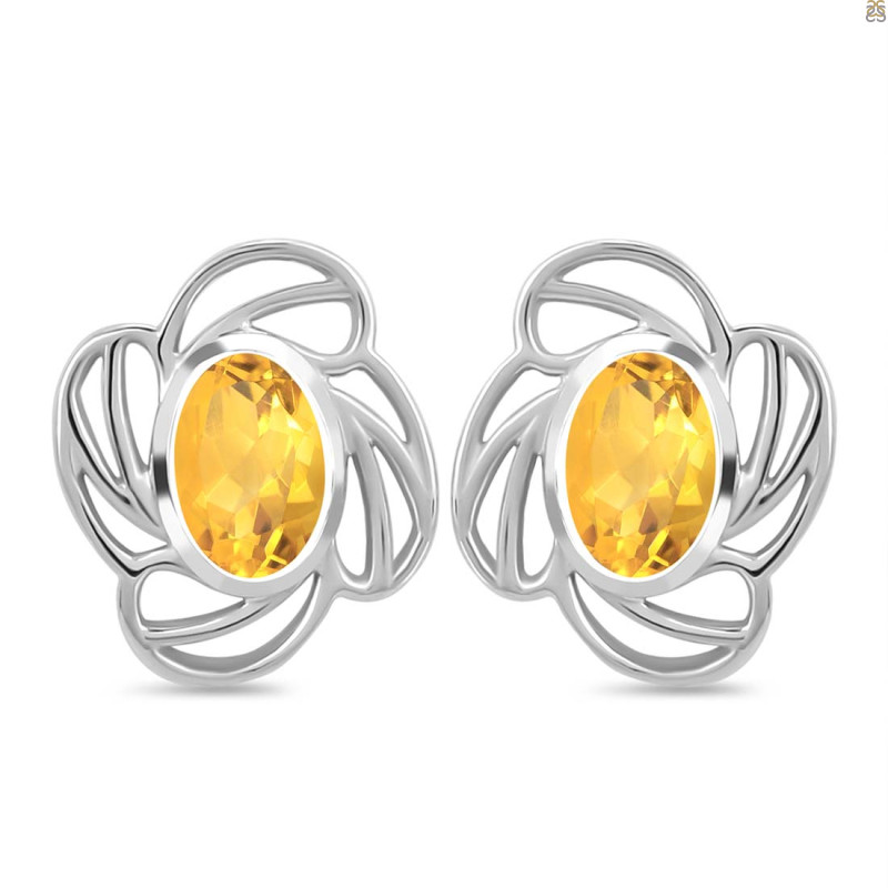 Citrine Stud Earring CIT-RDE-14.