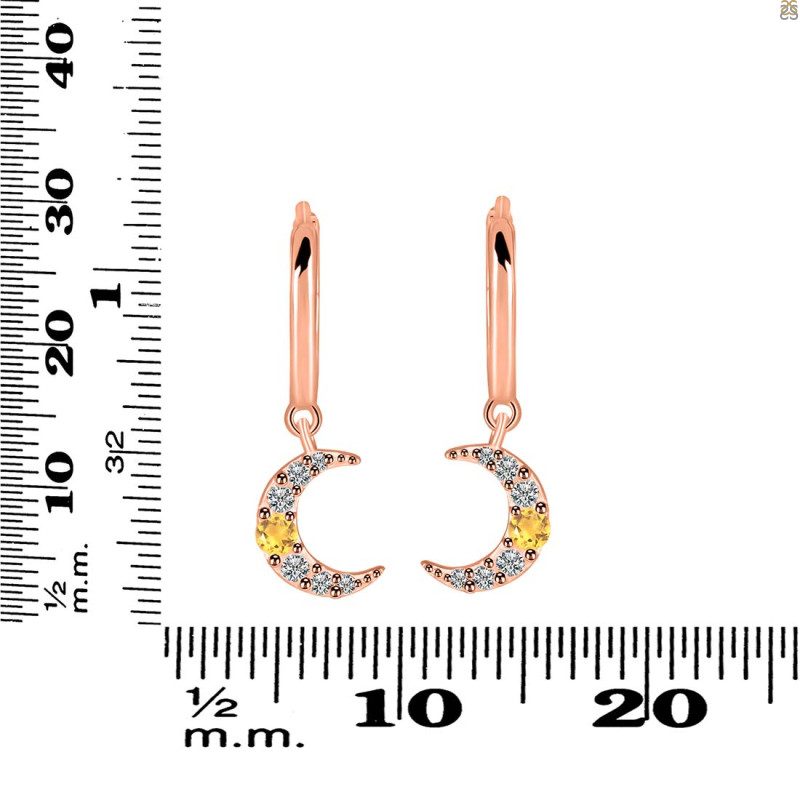 Citrine & White Topaz Hoop Earring CIT-RDE-1471.