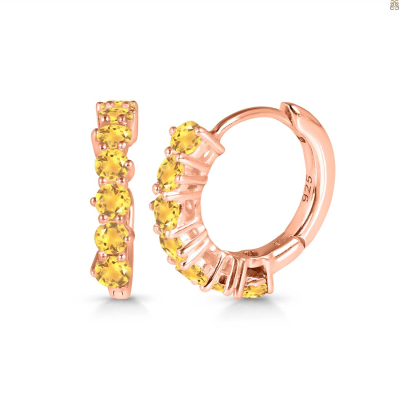 Citrine Hoop Hoop Earring CIT-RDE-1473.