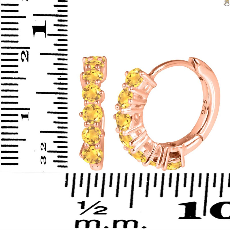 Citrine Hoop Hoop Earring CIT-RDE-1473.