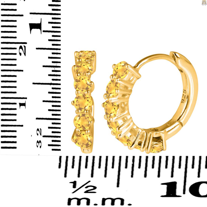 Citrine Hoop Hoop Earring CIT-RDE-1473.