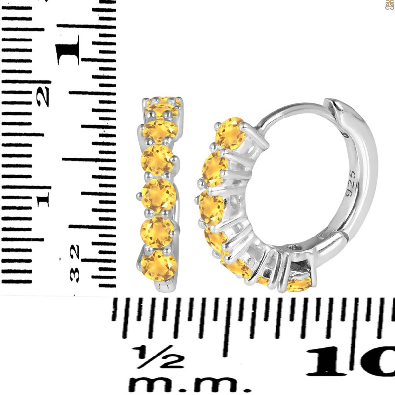 Citrine Hoop Hoop Earring CIT-RDE-1473.