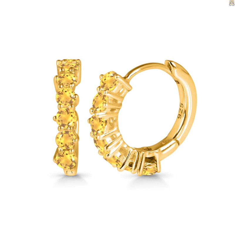 Citrine Hoop Hoop Earring CIT-RDE-1473.