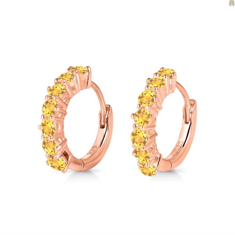 Citrine Hoop Hoop Earring CIT-RDE-1473.