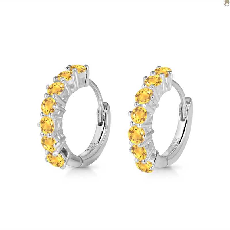 Citrine Hoop Hoop Earring CIT-RDE-1473.