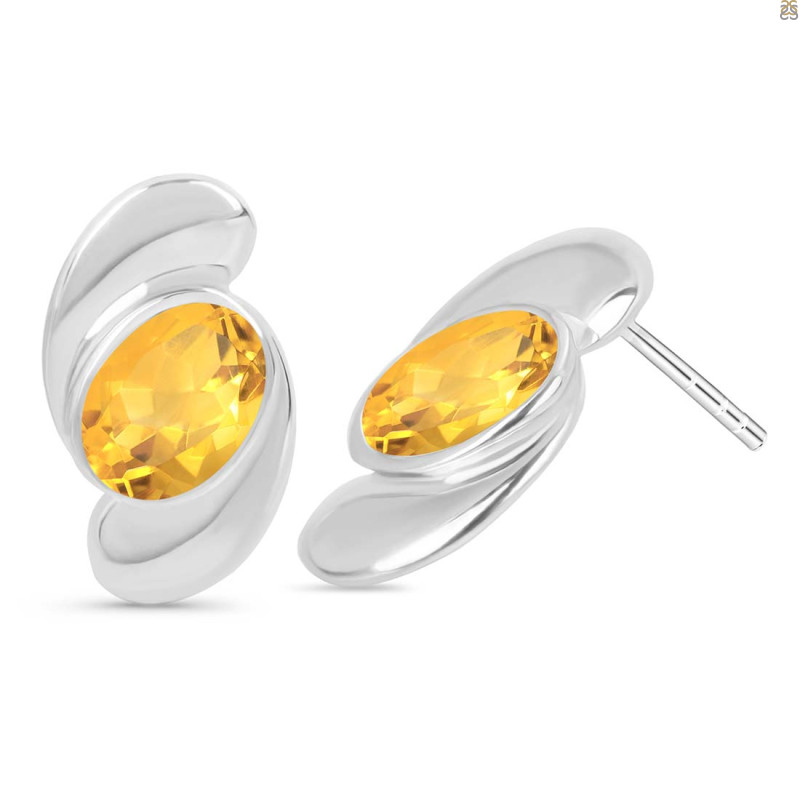 Citrine Stud Earring