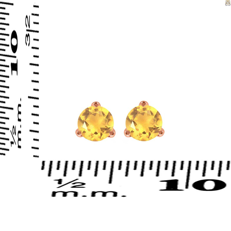 Citrine Stud Earring CIT-RDE-1564.