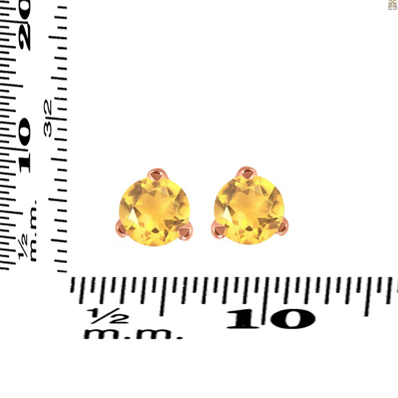 Citrine Stud Earring CIT-RDE-1566.