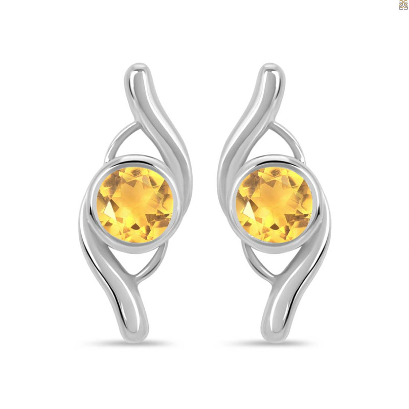 Citrine Stud Earring CIT-RDE-2.