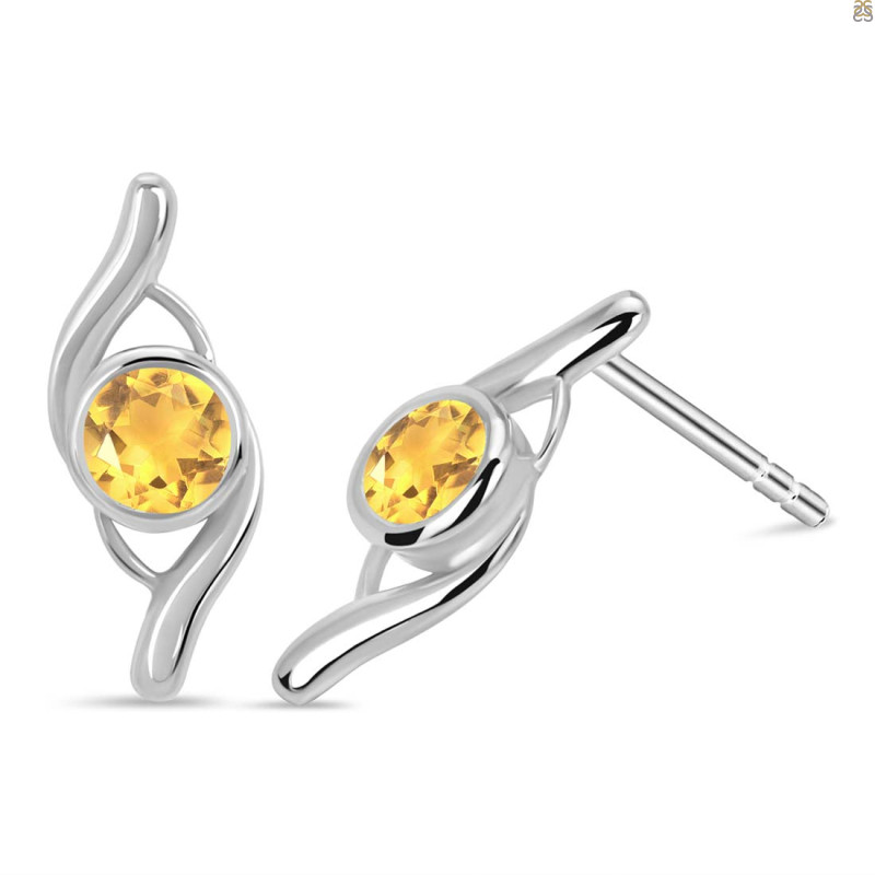 Citrine Stud Earring
