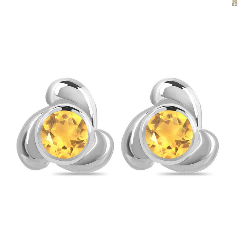 Citrine Stud Earring CIT-RDE-3.