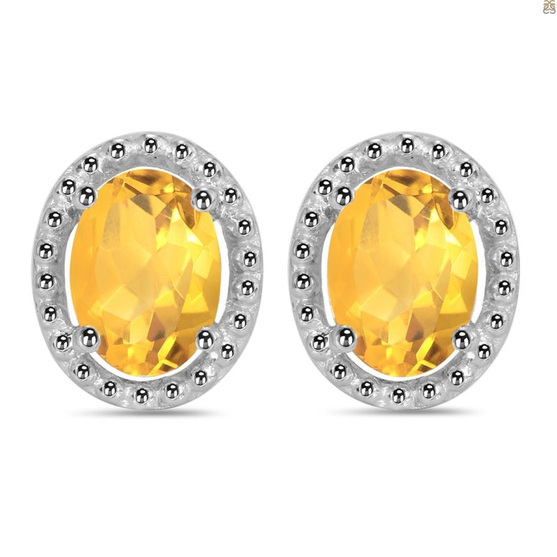 Citrine Stud Earring CIT-RDE-34.