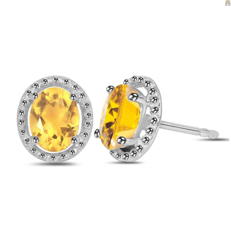 Citrine Stud Earring