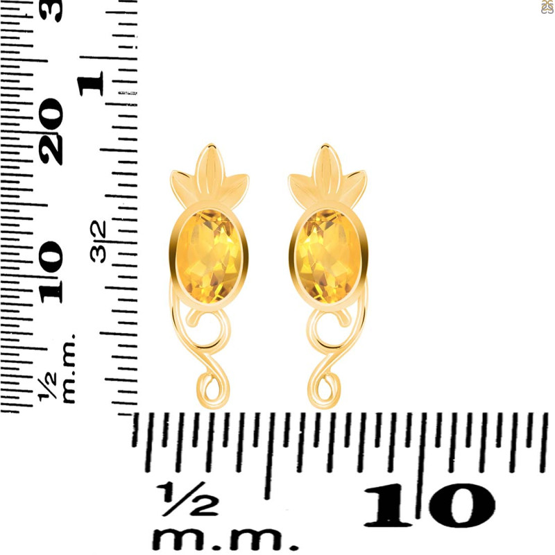 Citrine Stud Earring CIT-RDE-4.