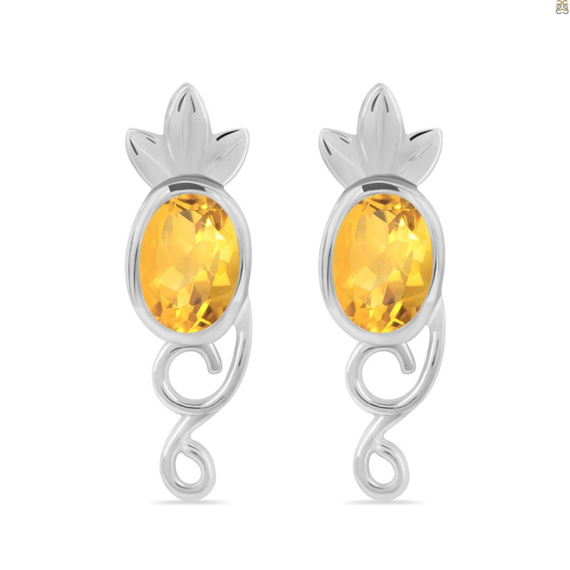 Citrine Stud Earring CIT-RDE-5.