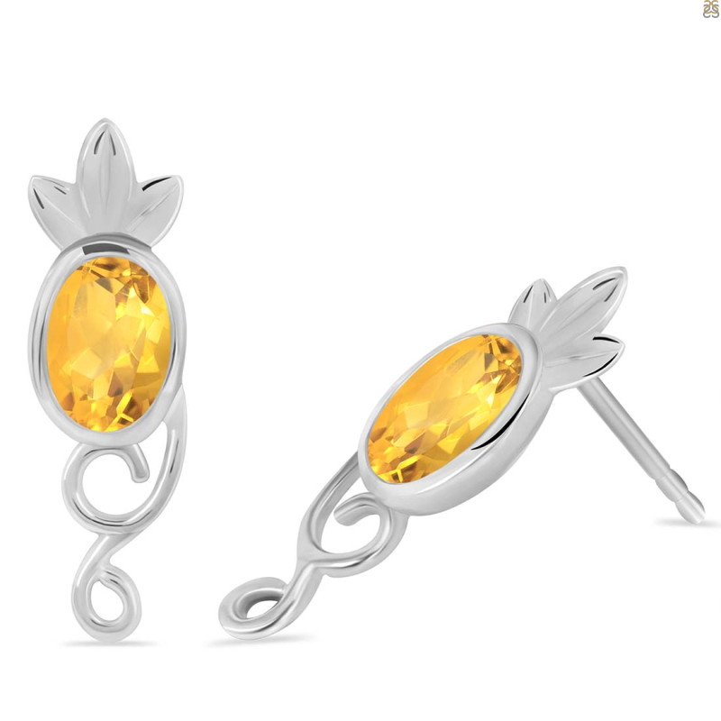 Citrine Stud Earring