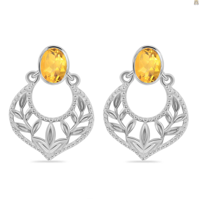 Citrine Stud Earring CIT-RDE-51.