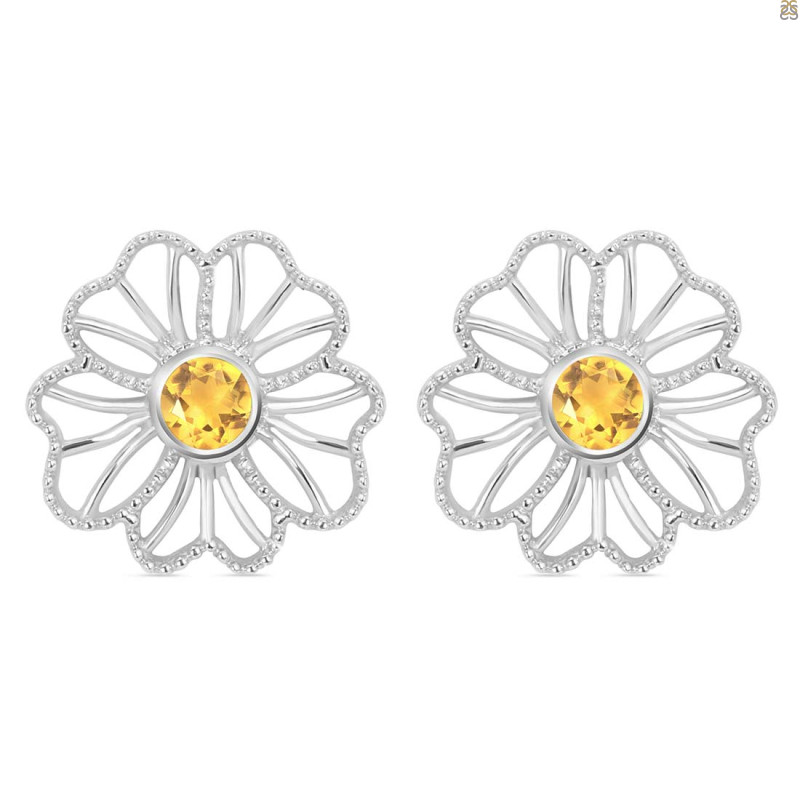 Citrine Stud Earring CIT-RDE-61.