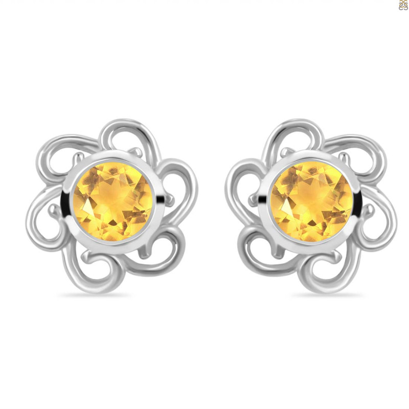Citrine Stud Earring CIT-RDE-7.