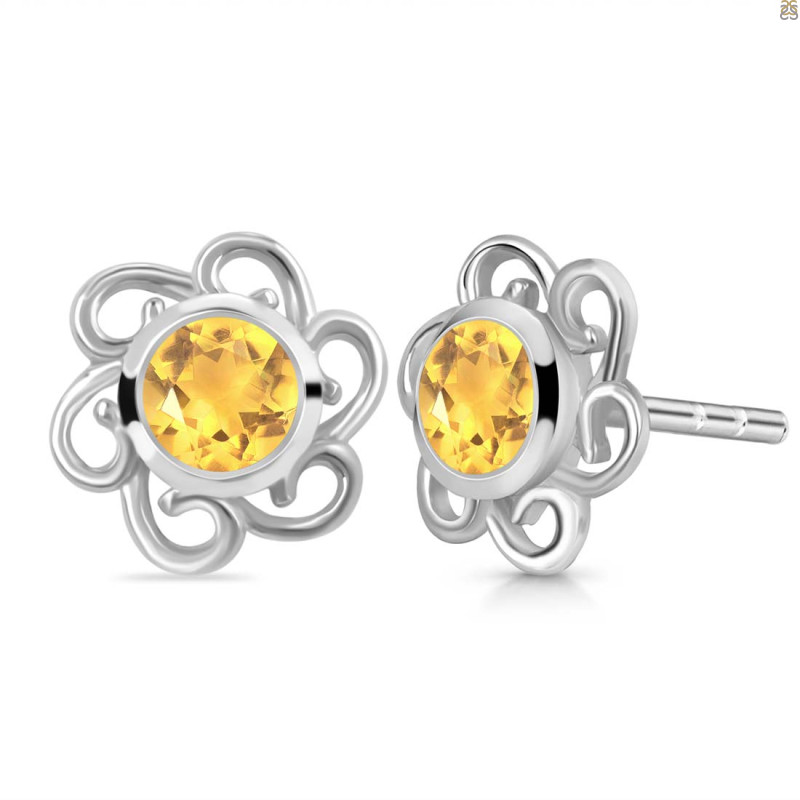 Citrine Stud Earring