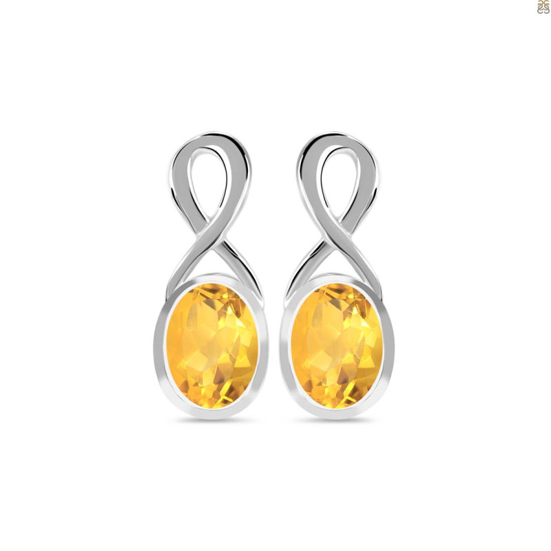 Citrine Stud Earring CIT-RDE-9.