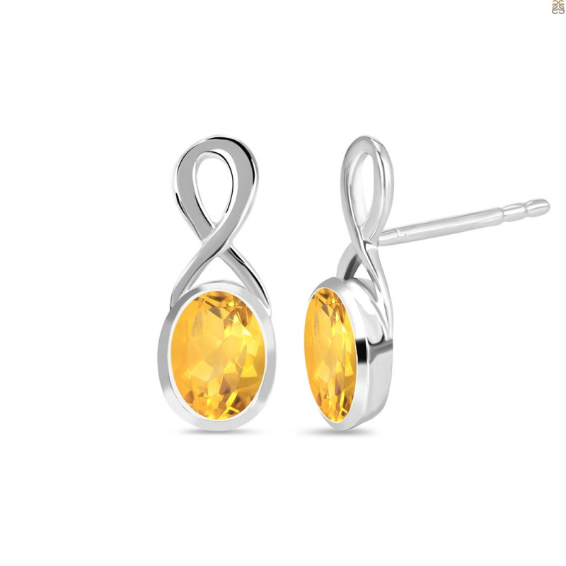 Citrine Stud Earring