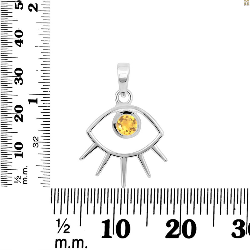 Citrine Eye Pendant CIT-RDEP-875A.