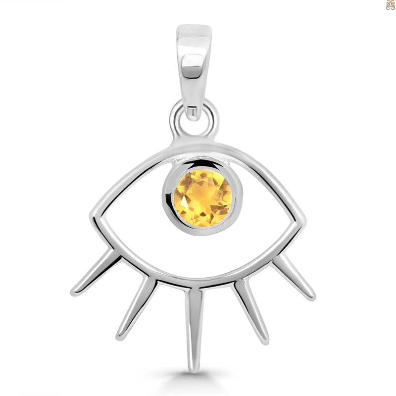 Citrine Eye Pendant CIT-RDEP-875A.
