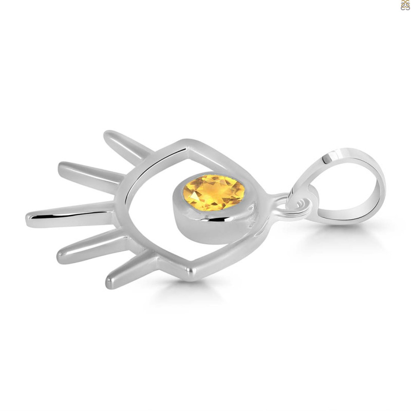 Citrine Eye Pendant CIT-RDEP-875A.