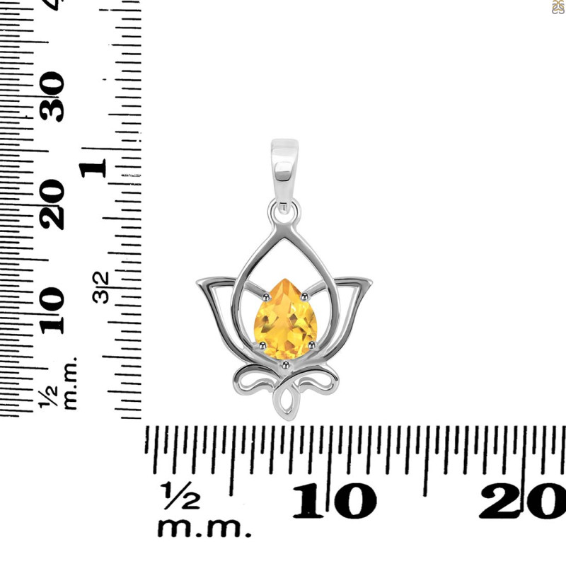 Citrine Lotus Pendant CIT-RDEP-877.