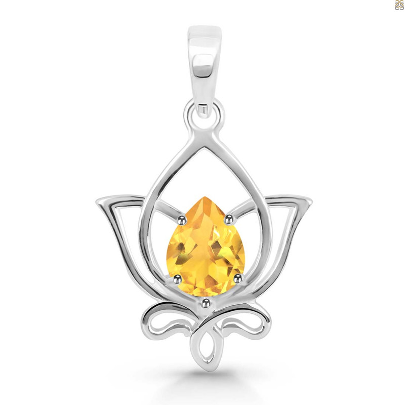 Citrine Lotus Pendant CIT-RDEP-877.