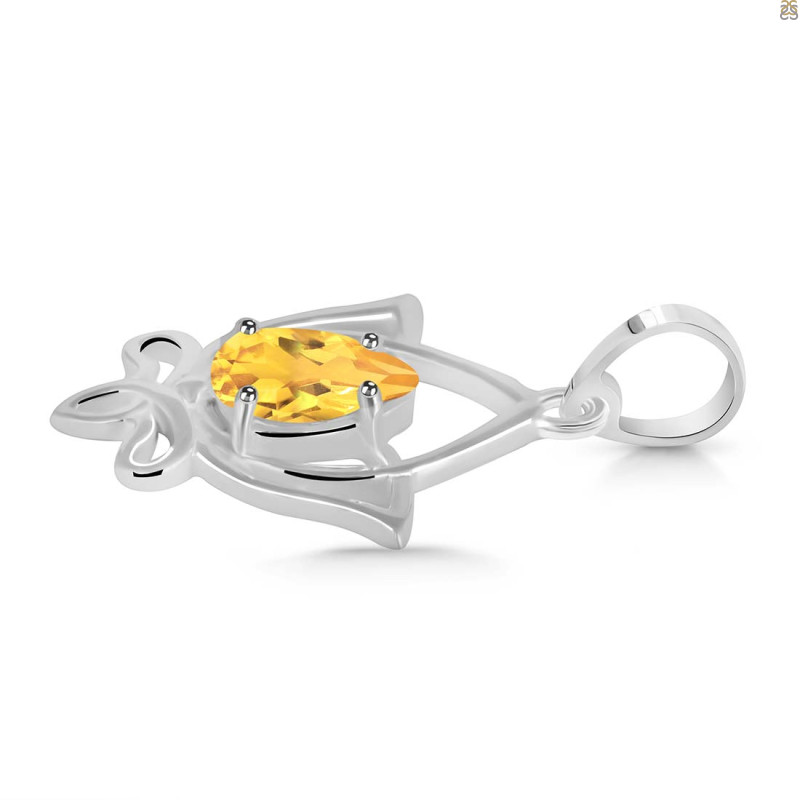 Citrine Lotus Pendant CIT-RDEP-877.