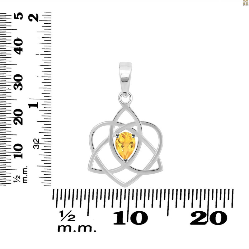 Citrine Triquetra Heart Knot Pendant CIT-RDEP-880.