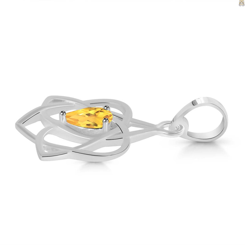 Citrine Triquetra Heart Knot Pendant CIT-RDEP-880.