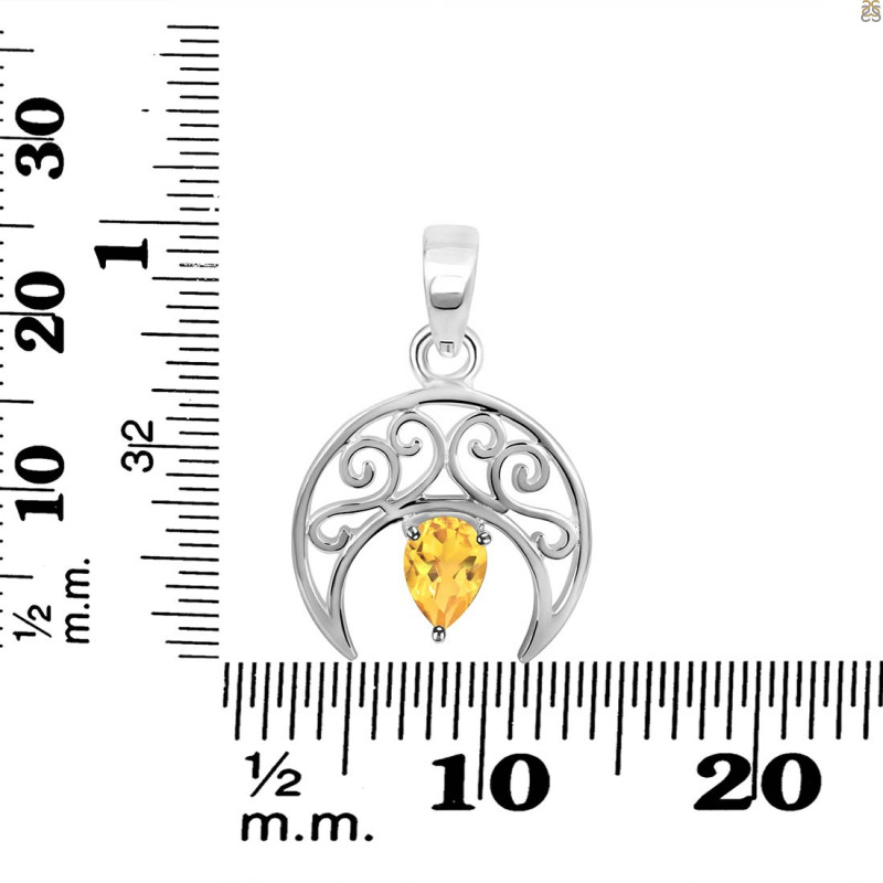 Citrine Crescent Moon Pendant CIT-RDEP-890.