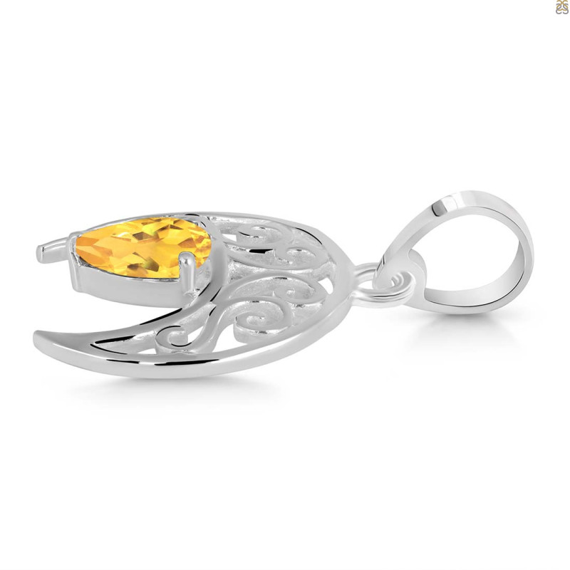 Citrine Crescent Moon Pendant CIT-RDEP-890.