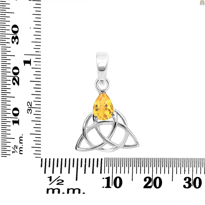 Citrine Triquetra Pendant CIT-RDEP-892.