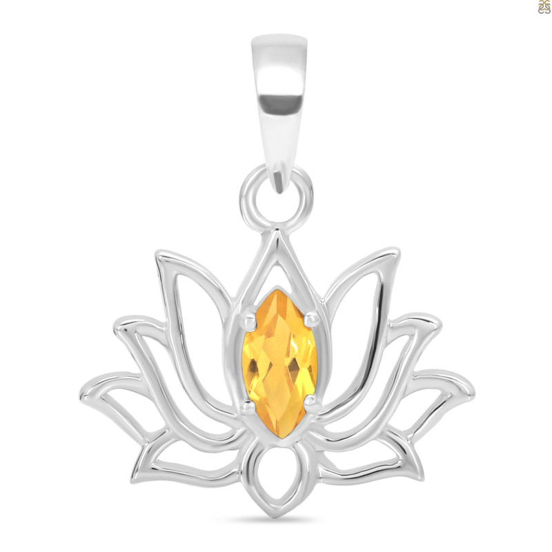 Citrine Lotus Pendant CIT-RDN-166.