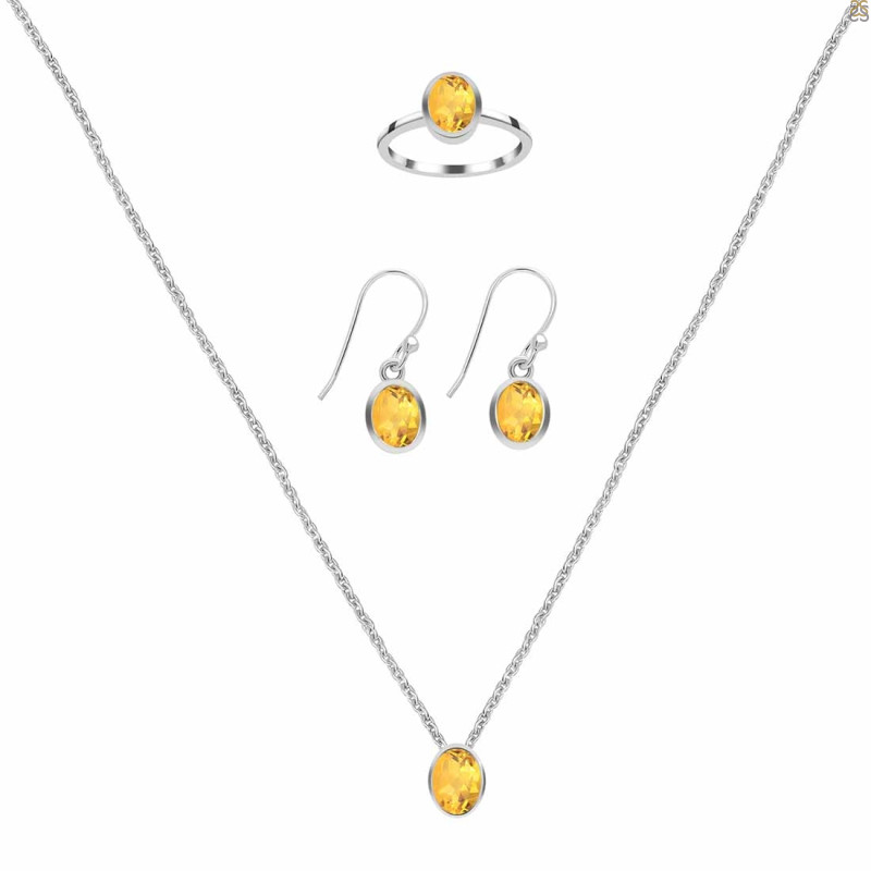  Citrine Jewelry Set