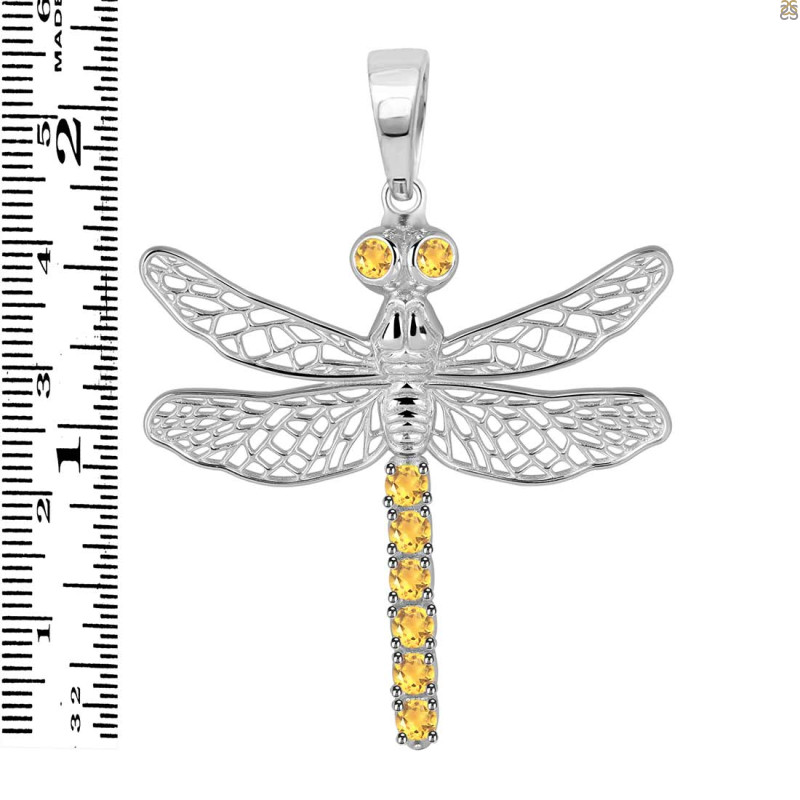 Citrine Dragon Fly Pendant CIT-RDP-158.