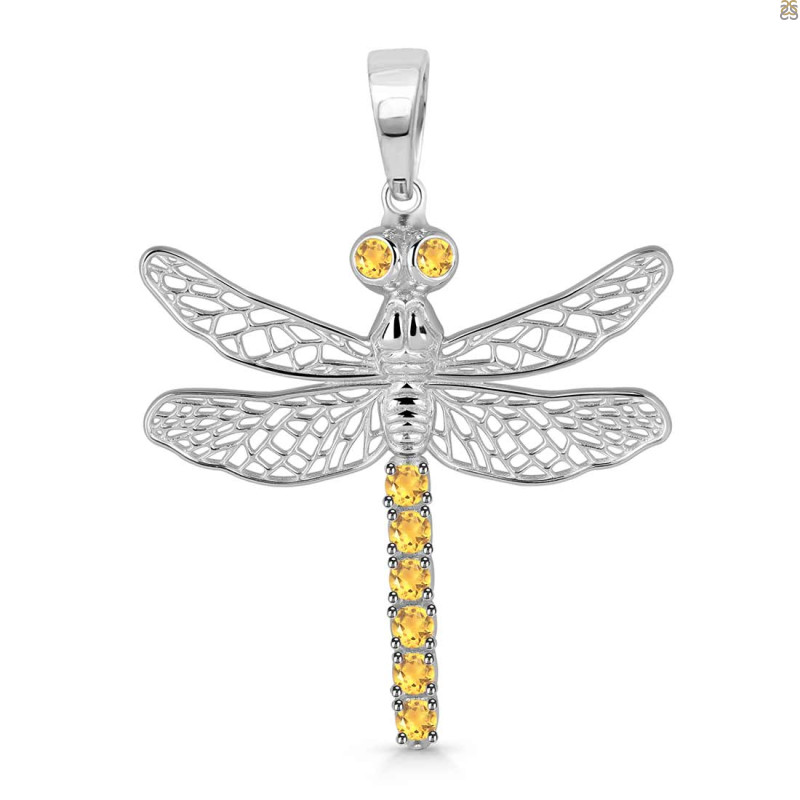 Citrine Dragon Fly Pendant CIT-RDP-158.