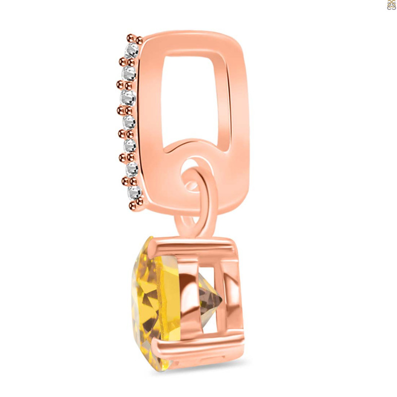 Citrine & White Topaz Pendant CIT-RDP-549-CZ-LOOP.
