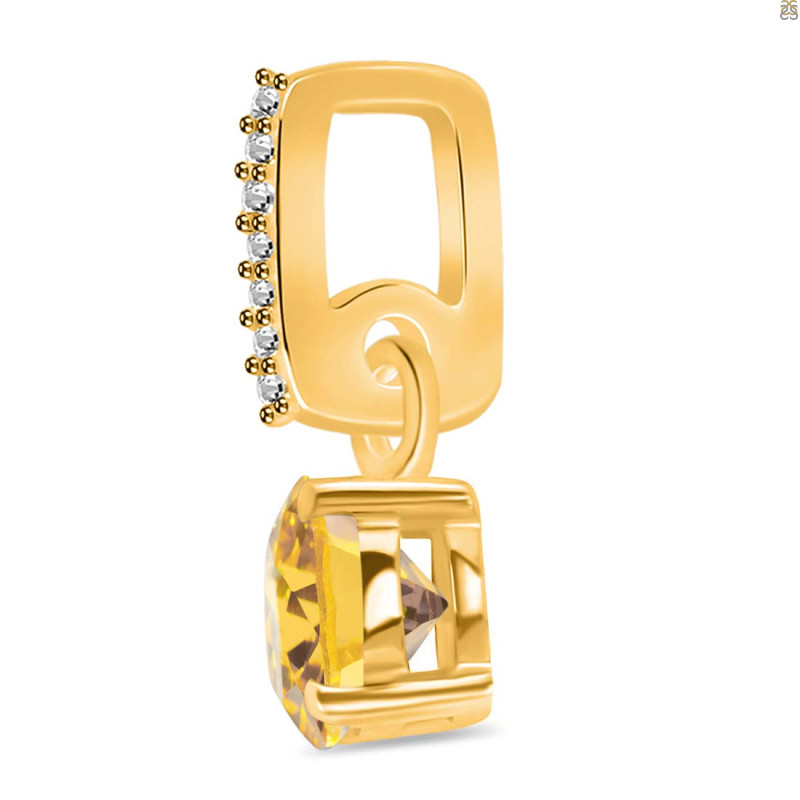 Citrine & White Topaz Pendant CIT-RDP-549-CZ-LOOP.